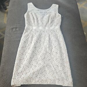 BCBGMaxAzria Ivory Lace Scoop-Neck Midi Dress